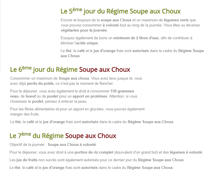 régime soupe aux choux 