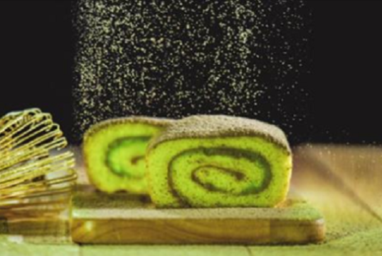 Gâteau matcha roulé