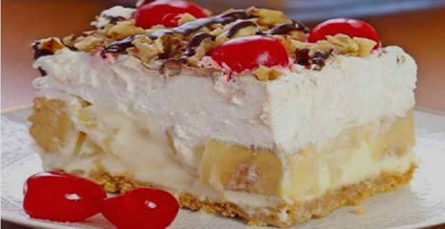 Gâteau banana split sans cuisson